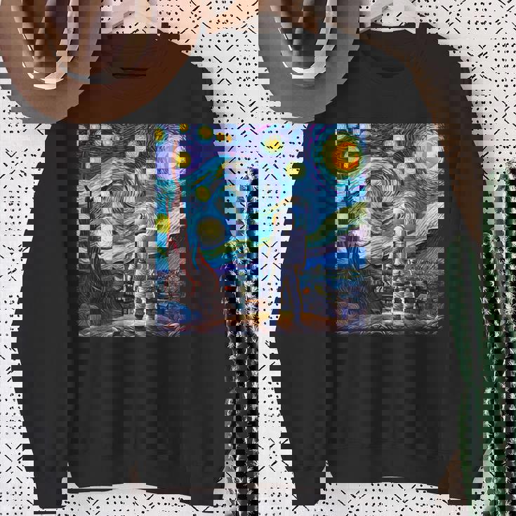 Starry Night Renditionincentan Gogh Astronaut スウェットシャツ 年配の女性への贈り物