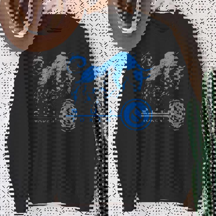 Suiコイン暗号ブルランhodlブロックチェーンで億万長者になる スウェットシャツ 年配の女性への贈り物