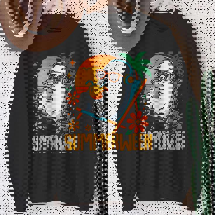 Summerween Ghost Halloween Summer Beach Vibes Sweatshirt Gifts for Old Women
