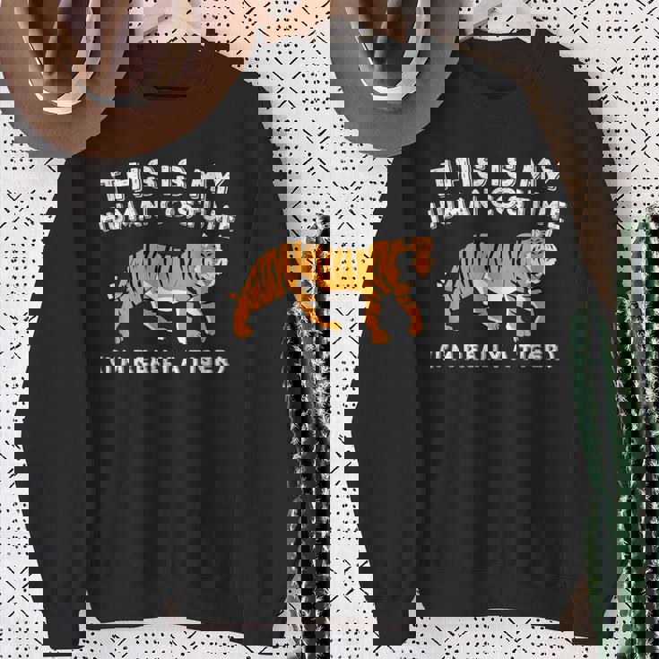 This Is My Human コスチューム I'm Really A Tiger かわいいタイガー スウェットシャツ 年配の女性への贈り物