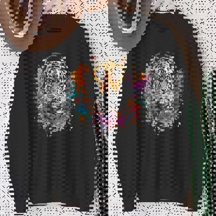 Tiger Dj テクノ アートワーク Edmミュージックヘッドフォン ビートメーカー スウェットシャツ 年配の女性への贈り物