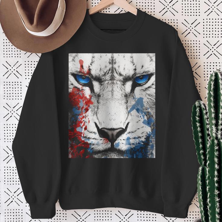 Tigre Ojos Azules Arte Animal Dibujo Motivo Anime Camisa de entrenamiento Regalos para ancianas