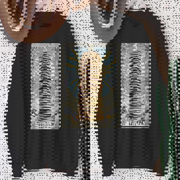 The Tower タロットカード パンケーキタワー 朝食 恋人 パンケーキ スウェットシャツ 年配の女性への贈り物