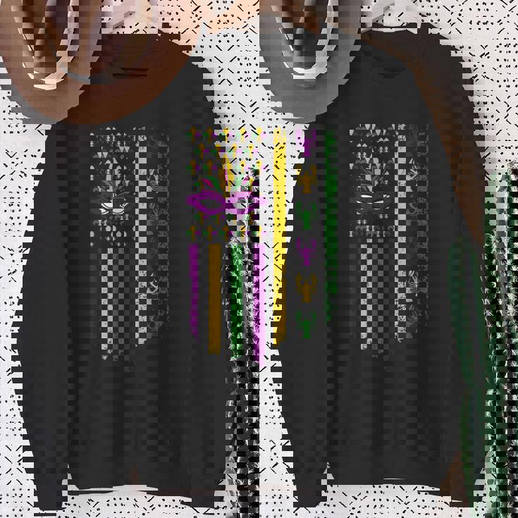 Us Flag Mardi Gras スウェットシャツ 年配の女性への贈り物