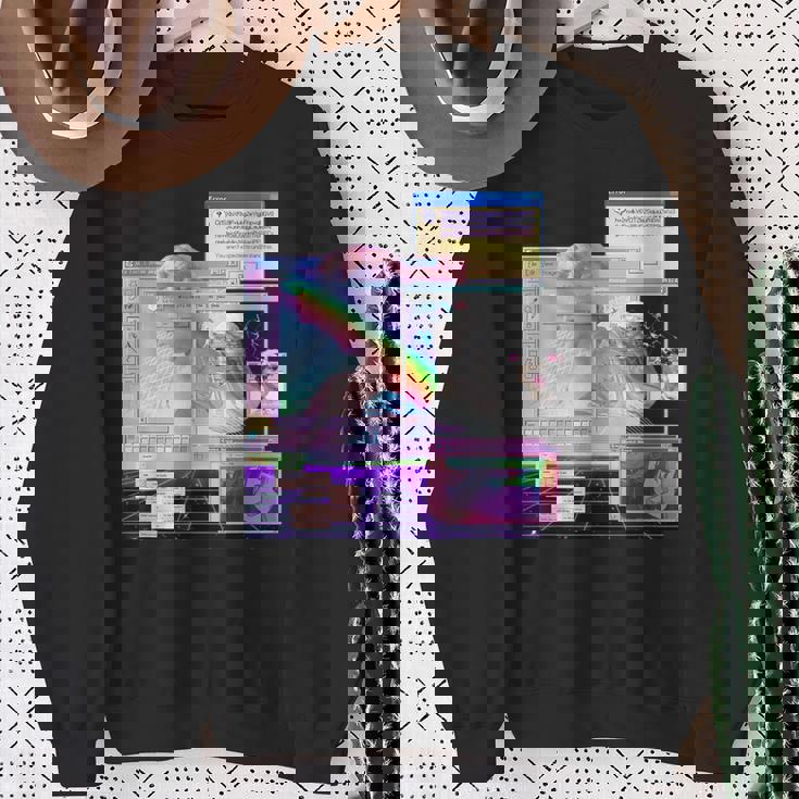 Vaporwave 美的pc トリッピーアート 90年代コンピューター スウェットシャツ 年配の女性への贈り物