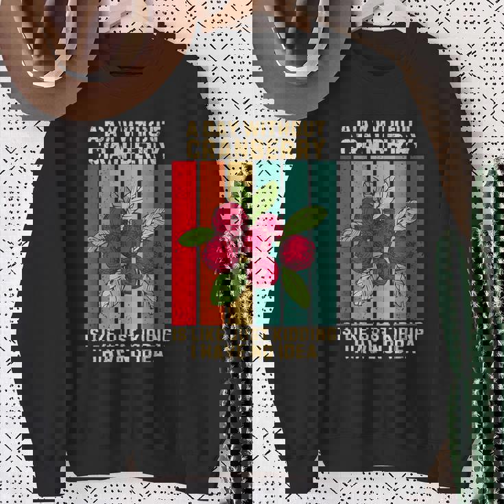 Vintage A Day Without Cranberry I Have No Idea クランベリー スウェットシャツ 年配の女性への贈り物