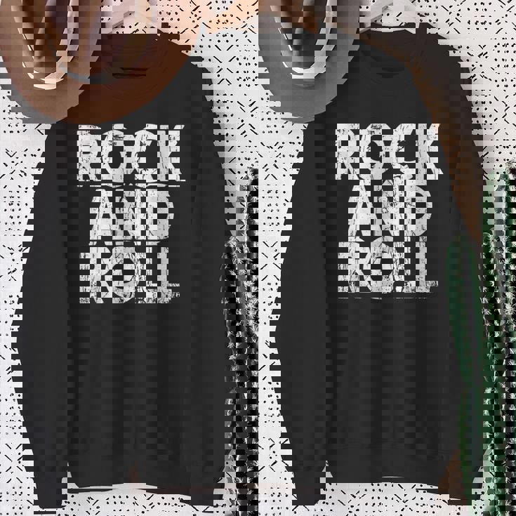 Vintage Grunge Old Rock & Roll Music Rock And Roll スウェットシャツ 年配の女性への贈り物