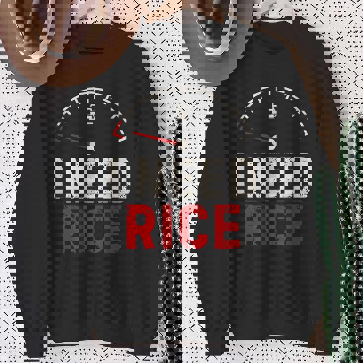 Vintage I Need Rice Lover レトロ 米 食べ物 好き スウェットシャツ 年配の女性への贈り物