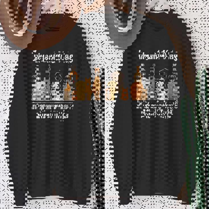 I Wanted Only Wanted 10 Dogs But If God Want Me Have 20 Then 40 スウェットシャツ 年配の女性への贈り物