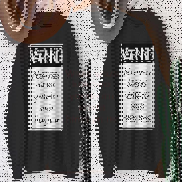 Warning 警告！【Anata Hima Jin】【英語 文字】ローマ字 メッセージ 面白い デザイン スウェットシャツ 年配の女性への贈り物