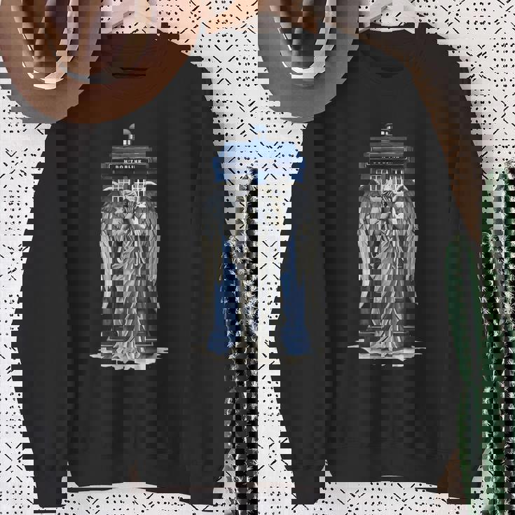 Weeping Angel With Blue Police Box 1 Fan Fun Sweatshirt Gifts for Old Women