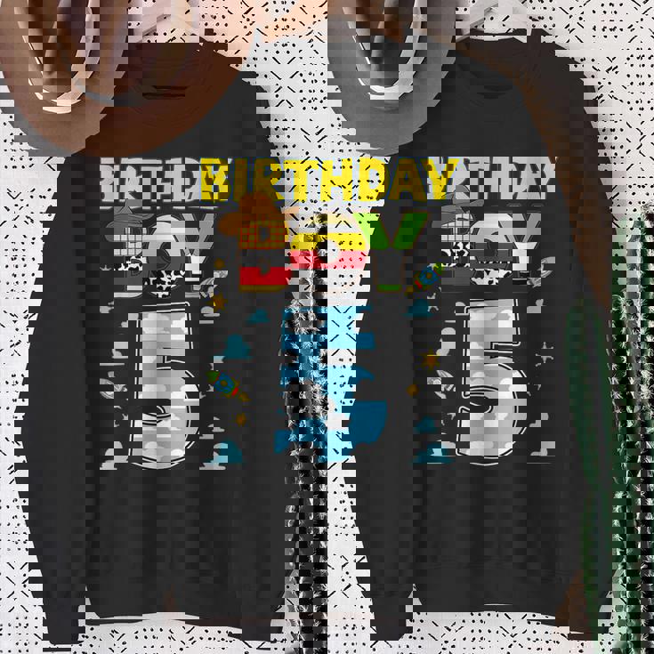 Western Family Birthday Boy 5 Cowboy 5Th Birthday Sweatshirt Gifts for Old Women