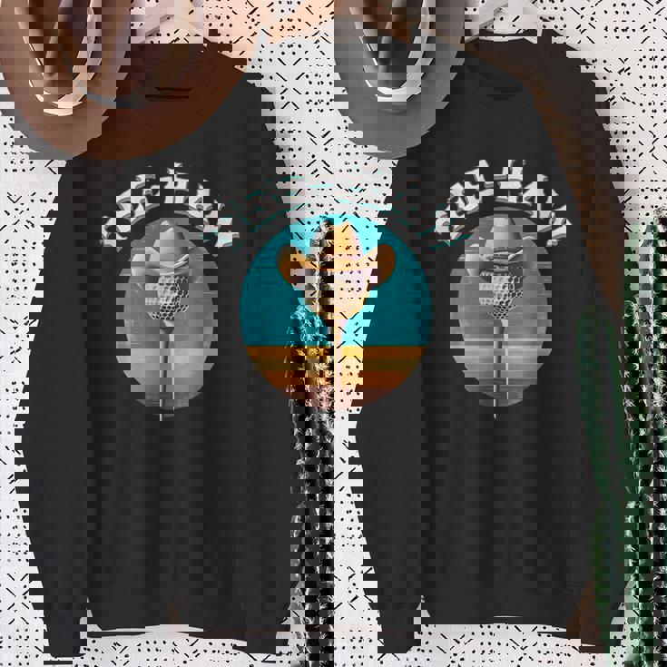 Western Haw Y'all Golf Ball Cowboy Southern Retro Sweatshirt Gifts for Old Women