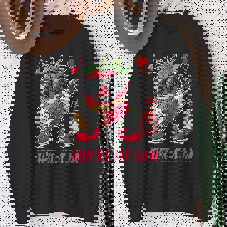 You're My Jam ファニーストロベリー ギターを弾く スイートハートジャム スウェットシャツ 年配の女性への贈り物