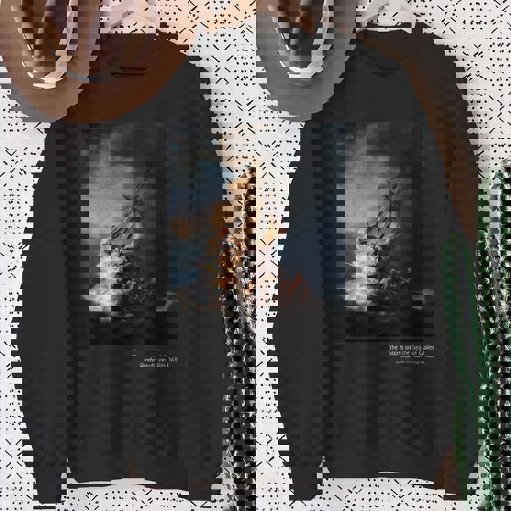 「Thetorm On Theea Of Galilee」ペイントアートtシャツ スウェットシャツ 年配の女性への贈り物