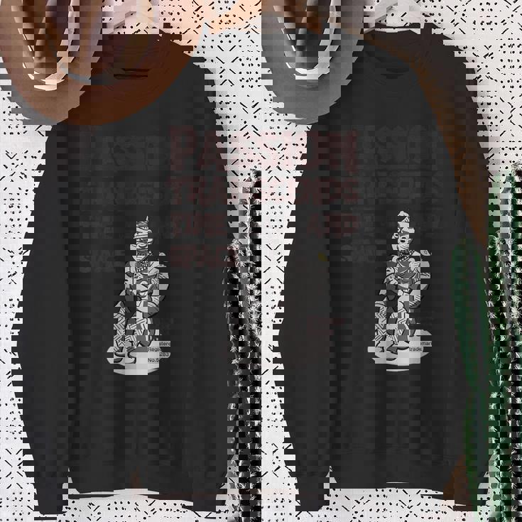 「情熱は時空を超える」 合掌土偶 祈る土偶 縄文 土偶 青森県八戸市 国宝 考古学 はにわ シュール スウェットシャツ 年配の女性への贈り物