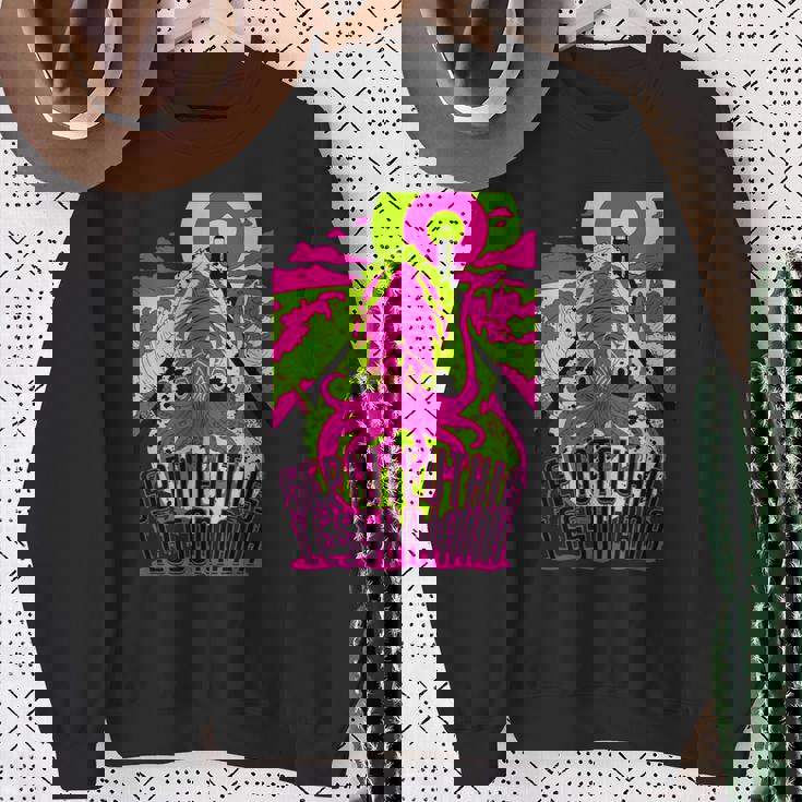 【アオリイカ】 海釣り イカ釣り ユニークイラスト アウトドア 【Sepioteuthis Lessoniana】 スウェットシャツ 年配の女性への贈り物