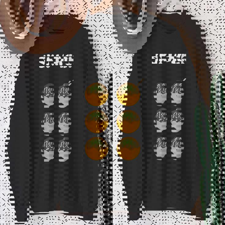 【シックスパック】腹筋 たこ焼き 面白い ジム用 トレーニングウェア ギャグ ウケ狙い 贈り物 ギフト スウェットシャツ 年配の女性への贈り物