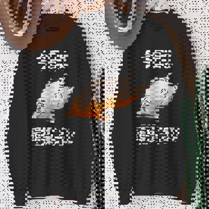 【今日は頑張らない】おもしろ 面白い 文字 ふざけ 文字入り ギャグ ネタ ウケ狙い 名言 笑える ユーモア 文字入れ スウェットシャツ 年配の女性への贈り物