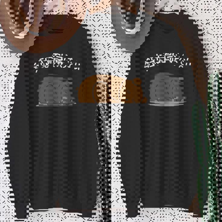 【今日は頑張らない】ヒグマ おもしろ 面白い羆 可愛い ユーモア ギャグ ネタ ウケ狙い 笑える だらだら ウケる スウェットシャツ 年配の女性への贈り物