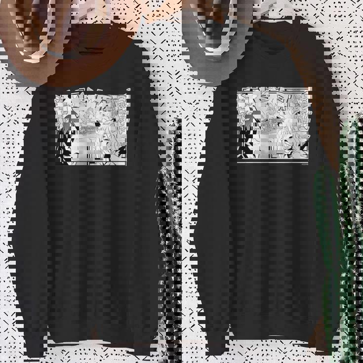 【白上フブキ】『ヤマト神想怪異譚』漫画コマtシャツ（本人セレクト 日本語）黒 スウェットシャツ 年配の女性への贈り物