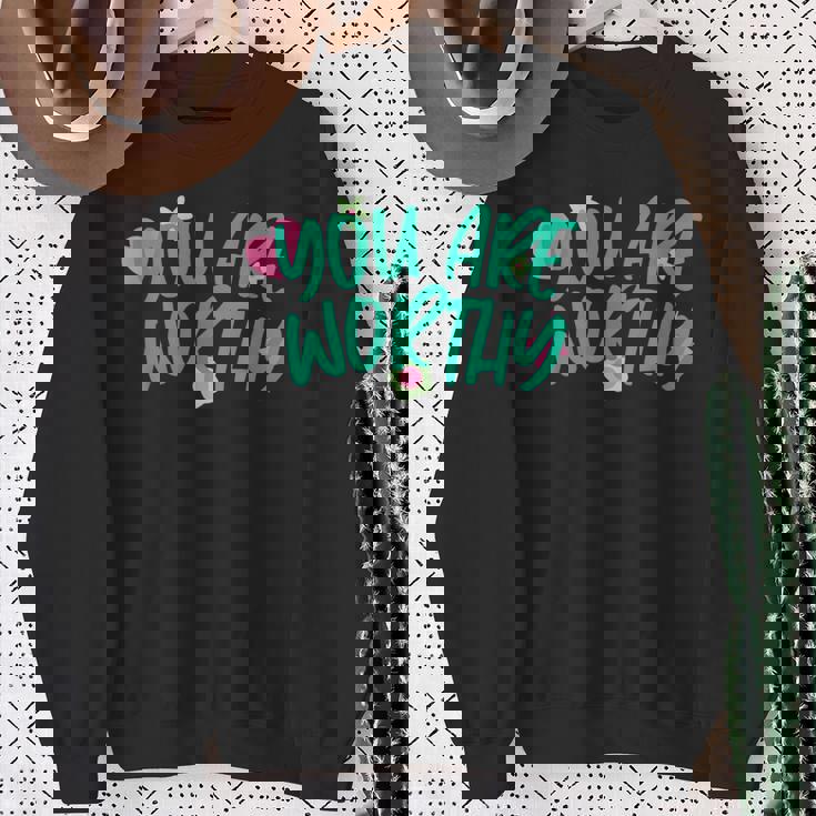 あなたはふさわしい スウェットシャツ 年配の女性への贈り物