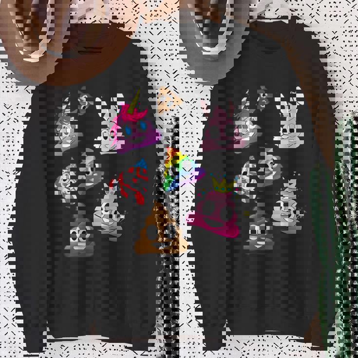 うんこマーク愚かな楽しいワッキーユニコーンバニープリンセスレインボー スウェットシャツ 年配の女性への贈り物