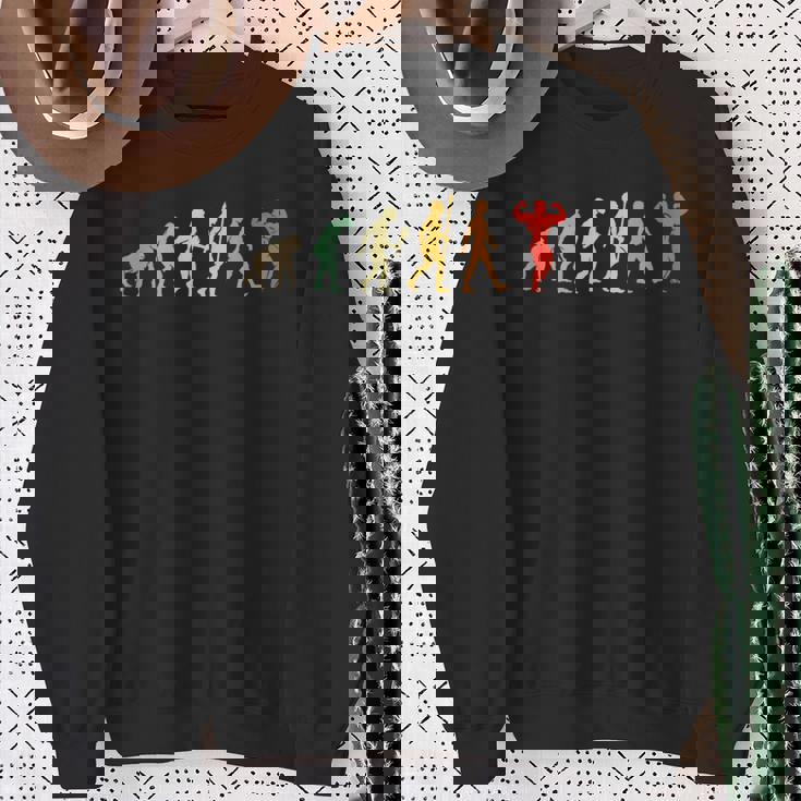 おかしいボディビル進化プレゼントヴィンテージボディビルダー スウェットシャツ 年配の女性への贈り物