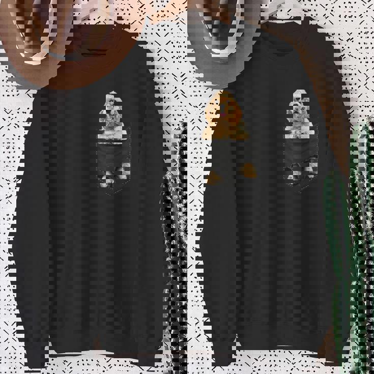 おかしなアメリカンコッカースパニエル犬ポケット犬愛好家 スウェットシャツ 年配の女性への贈り物