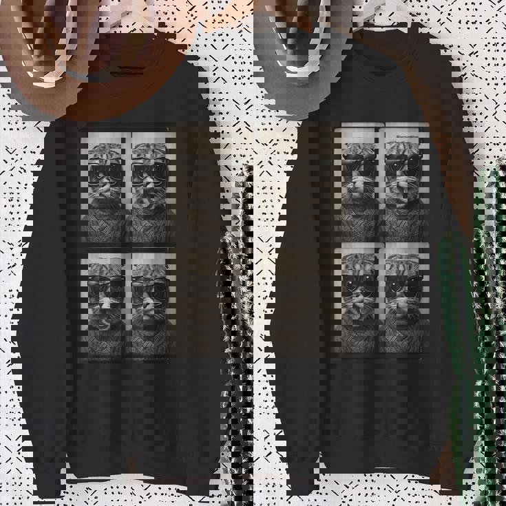 おしゃれメガネのスコティッシュフォールド スウェットシャツ 年配の女性への贈り物