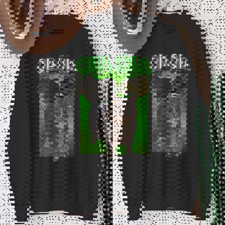 おもしろいいいあ オイア スピニングキャット ミーム おおいいあい 猫 スウェットシャツ 年配の女性への贈り物