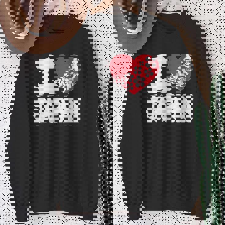 おもしろい日本の国旗 愛 日本のフランスの旗 I Love Japan Meme スウェットシャツ 年配の女性への贈り物