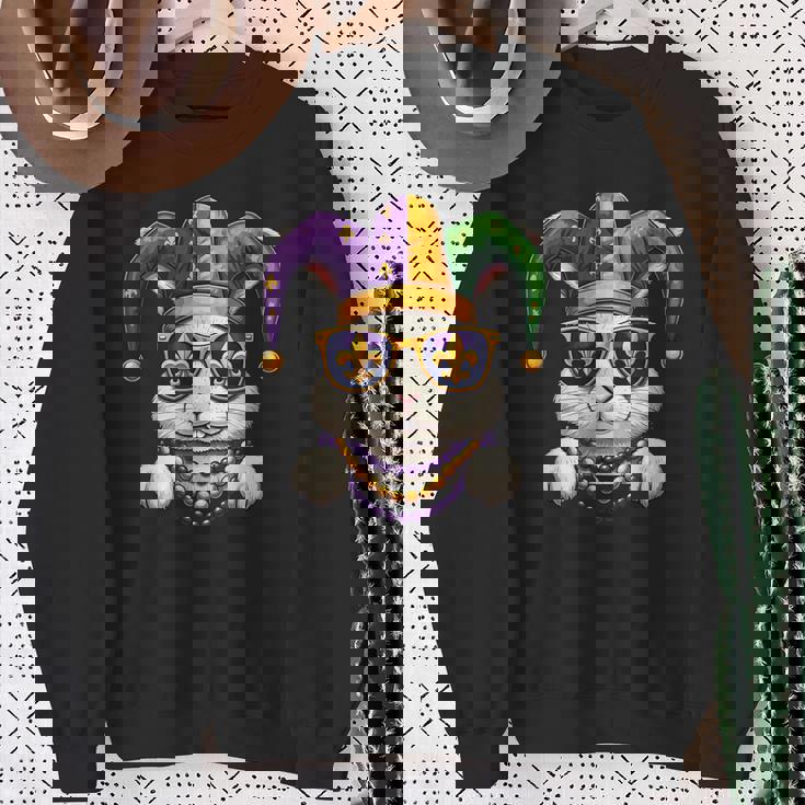 おもしろうさぎ マルディグラ フェスティバル カーニバル レディース メンズ キッズ スウェットシャツ 年配の女性への贈り物