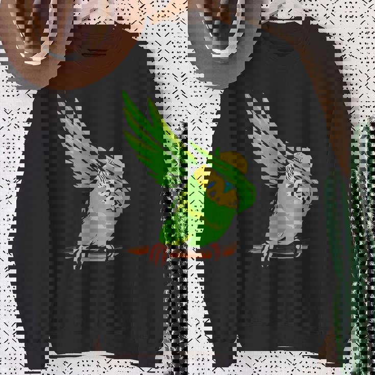 おもしろインコ セキセイインコ ペット オウム 動物 愛 スウェットシャツ 年配の女性への贈り物