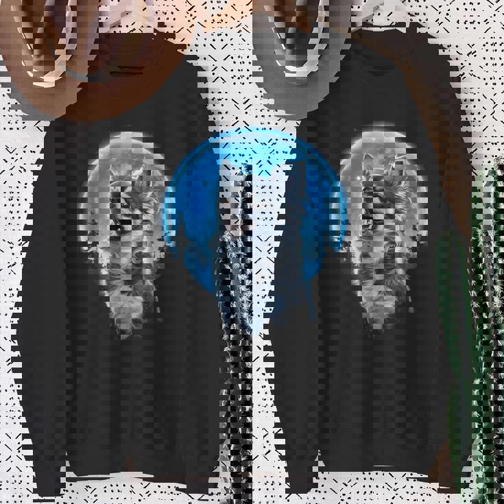 おもしろチワワ吠え月 チワワオーナー。 スウェットシャツ 年配の女性への贈り物