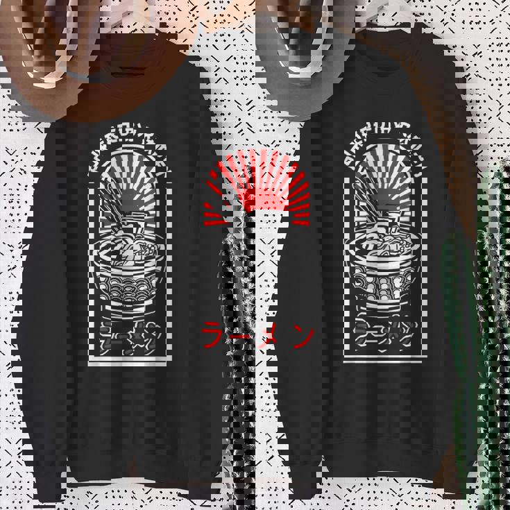 おもしろラーメン 和風丼 箸 スウェットシャツ 年配の女性への贈り物