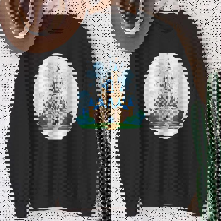 お城ファンのための花火のある素晴らしい魔法の王国 スウェットシャツ 年配の女性への贈り物