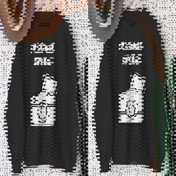 お願い スマイル アート オブ 写真 カメラマン カメラマン スウェットシャツ 年配の女性への贈り物