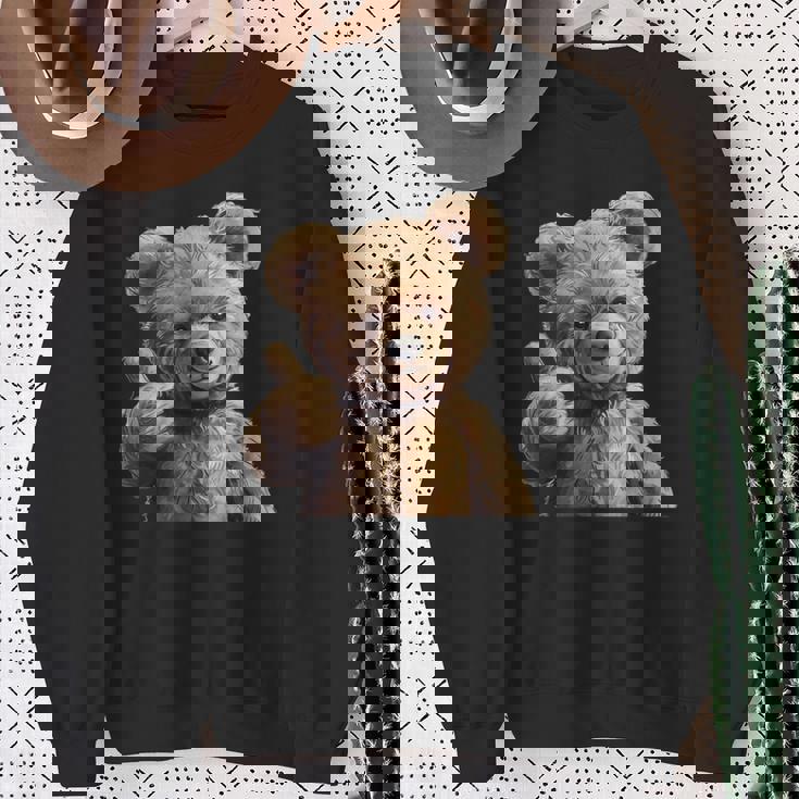 かっこいいテディベア 親指付き スウェットシャツ 年配の女性への贈り物