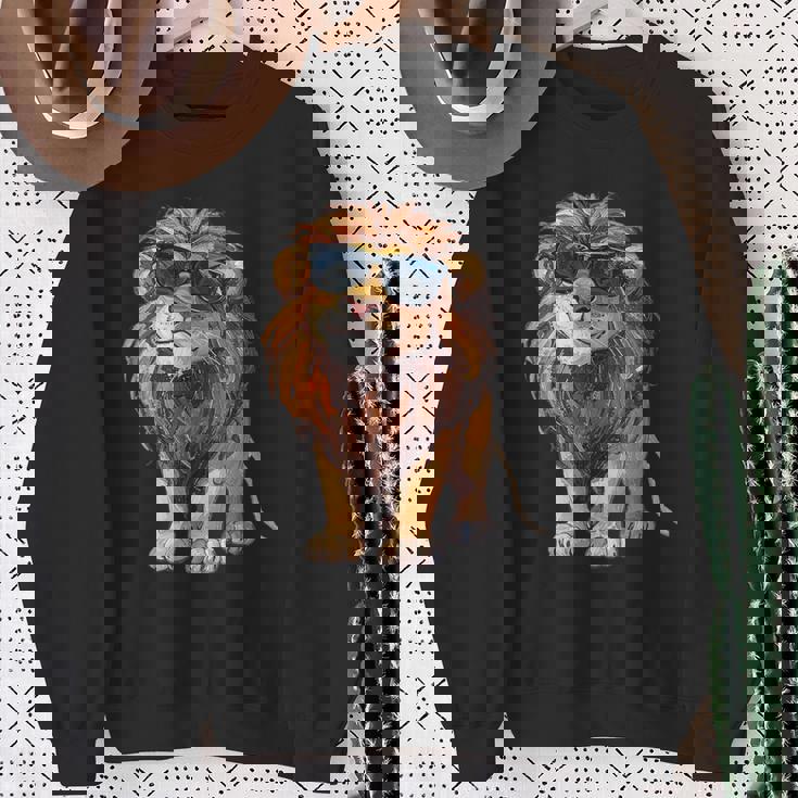 かわいい ライオン キッズ レディース メンズ スウェットシャツ 年配の女性への贈り物