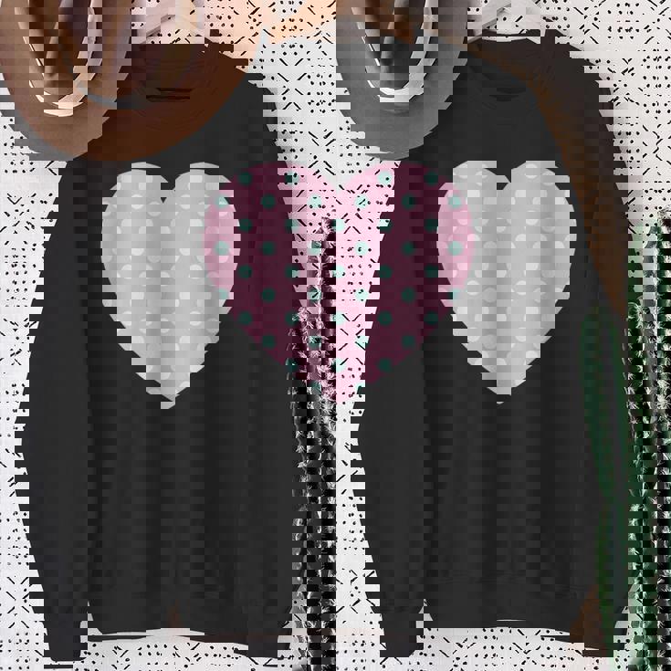 かわいい ライトブルー ピンク 水玉模様 ミニマリスト グラフィック スウェットシャツ 年配の女性への贈り物