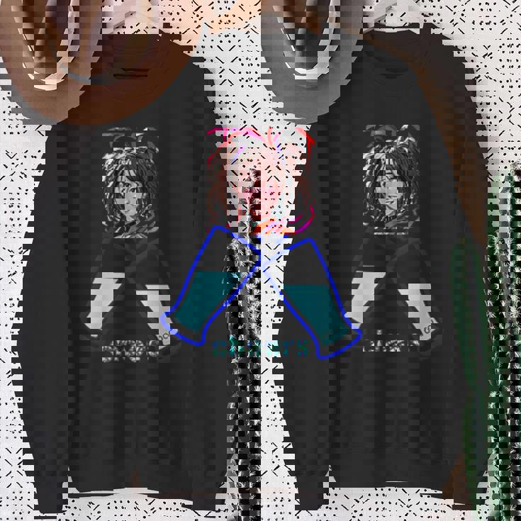 かわいい 可愛い 女の人 若い 美人 イラスト 日本 きれい スウェットシャツ 年配の女性への贈り物