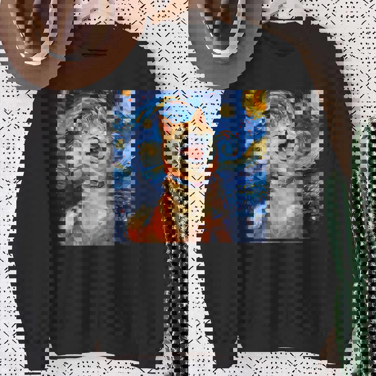 かわいい 柴犬 犬 星月夜 ヴィンセント・ヴァン・ゴッホ 絵画 スウェットシャツ 年配の女性への贈り物