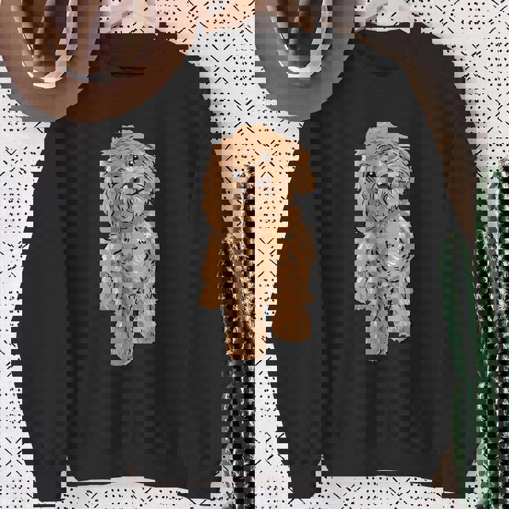 かわいいコッカプー 犬 イラスト コッカプー オーナー ラブ スウェットシャツ 年配の女性への贈り物