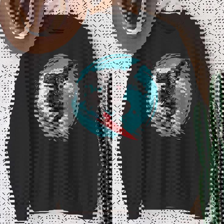 かわいいゴリラサーフィン スウェットシャツ 年配の女性への贈り物