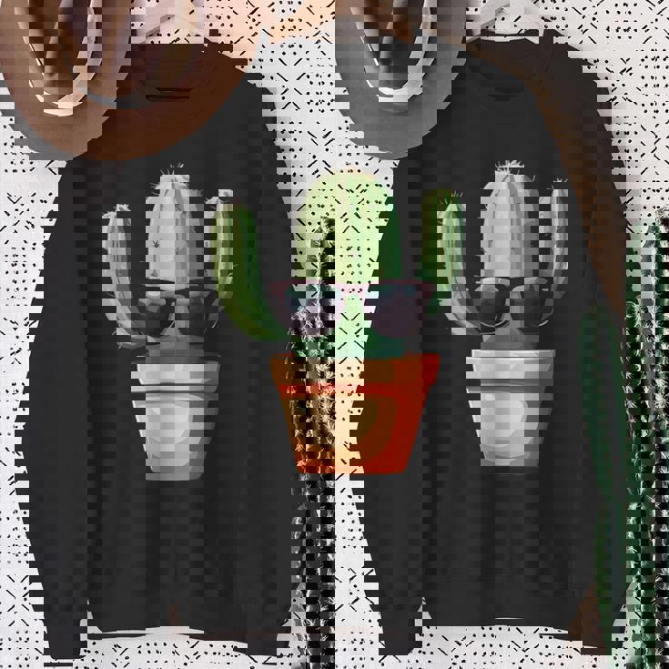 かわいいサボテン 鉢植え サボテン スウェットシャツ 年配の女性への贈り物