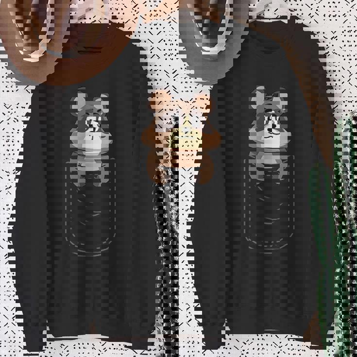 かわいいタヌキ胸ポケット スウェットシャツ 年配の女性への贈り物