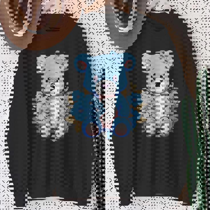 かわいいテディベアと花と一緒に I テディベア スウェットシャツ 年配の女性への贈り物