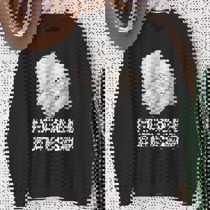 かわいいビションフリーゼ If You Love Me Let Meleep パジャマ スウェットシャツ 年配の女性への贈り物