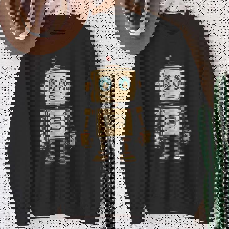 かわいい小さなロボット、ビンテージキッズロボット スウェットシャツ 年配の女性への贈り物